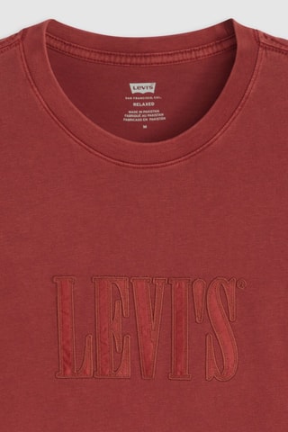 T-shirt Relaxed Fit Serif Logo  - Rouge