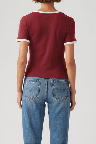 T-shirt Graphic Ringer Rickie - Marron