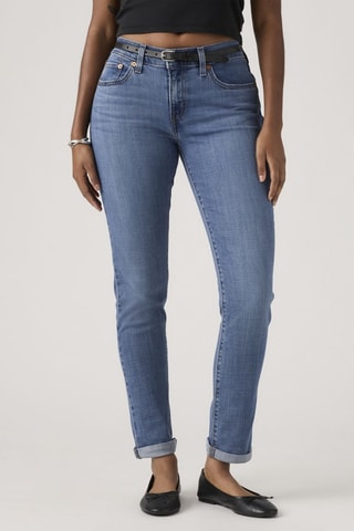 Jean Mid Rise Boyfriend - Bleu