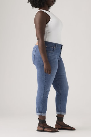 Jean Mid Rise Boyfriend - Bleu