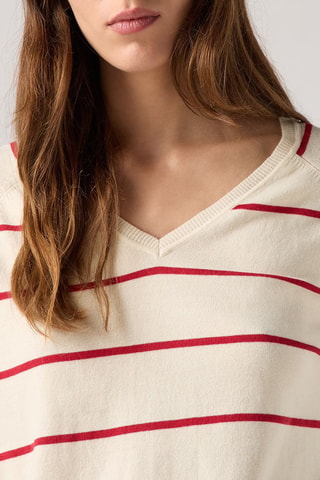 Pull Petal - Blanc et rouge