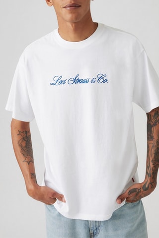 T-shirt Vintage Fit Graphic - Blanc