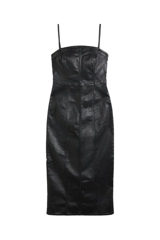 Robe fourreau sans manches Seamed - Noir