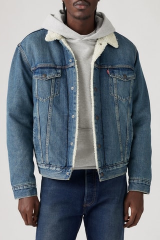 Veste en jean Sherpa Trucker - Bleu