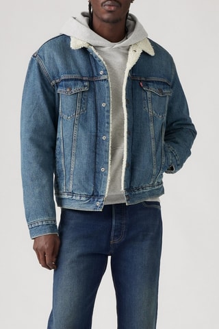 Veste en jean Sherpa Trucker - Bleu