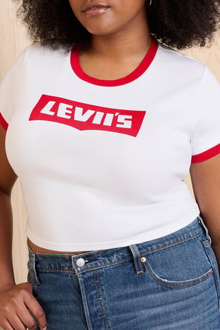 T-shirt Essential - Blanc et rouge
