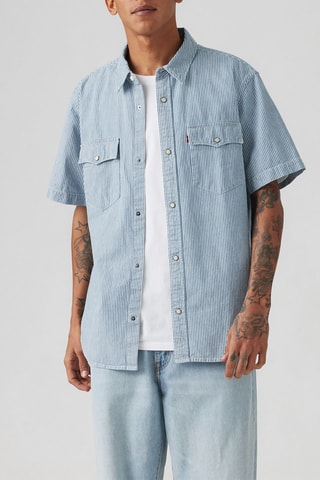 Chemise Relaxed Fit Western - Bleu