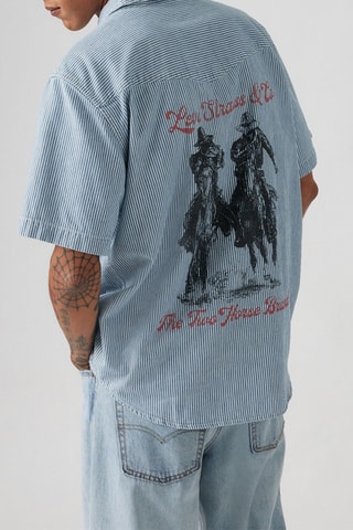 Chemise Relaxed Fit Western - Bleu