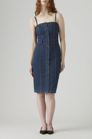 Robe fourreau sans manches Denim Bustier - Bleu