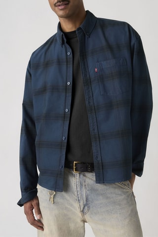 Chemise Garment Dyed Zandt Boxy Zodiac - Bleu
