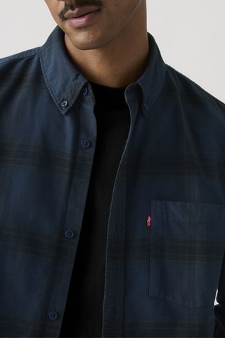 Chemise Garment Dyed Zandt Boxy Zodiac - Bleu