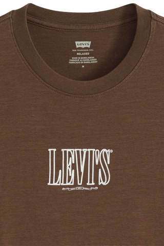 T-shirt Relaxed Fit Rope Serif Logo - Blanc et marron