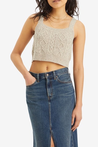 Crop top en laine Primrose Cable - Beige