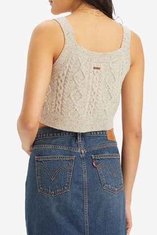 Crop top en laine Primrose Cable - Beige