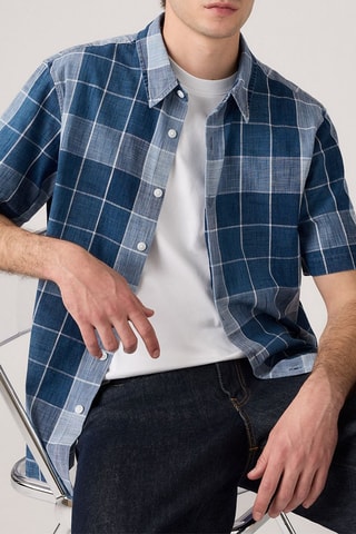 Chemise boxy cropped Luru - Bleu