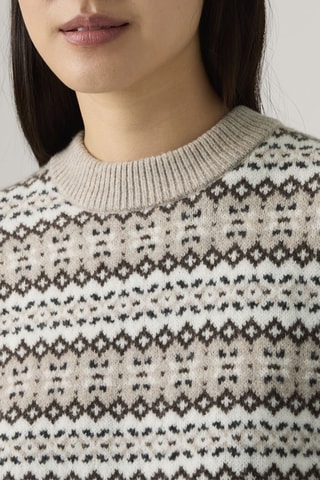 Pull en laine Ines Fairisle - Beige