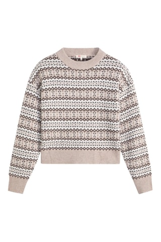 Pull en laine Ines Fairisle - Beige