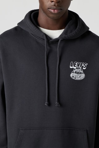 Sweat à capuche Relaxed Graphic - Noir