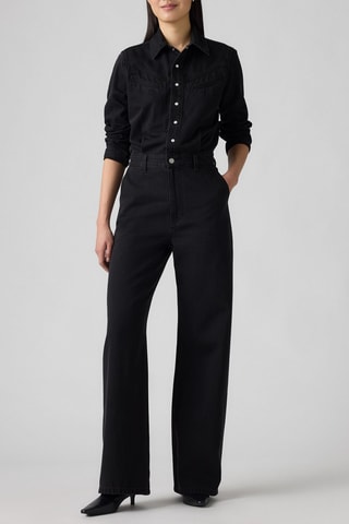 Combinaison en jean Rinoa Wide Legs - Noir