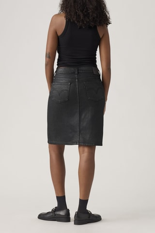 Jupe droite en jean Low - Noir