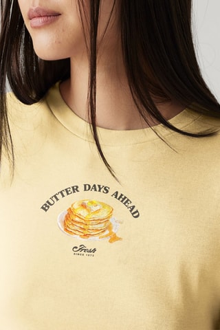 T-shirt cropped Graphic Mini Ringer - Jaune
