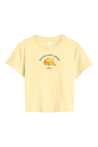 T-shirt cropped Graphic Mini Ringer - Jaune
