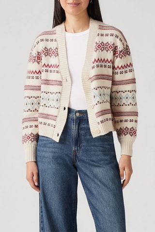 Gilet Gala Fairisle - Beige et rouge
