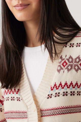 Gilet Gala Fairisle - Beige et rouge