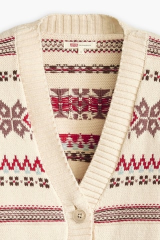 Gilet Gala Fairisle - Beige et rouge