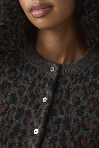 Gilet Tara Wooly Cardigan Dilara Leopard - Noir