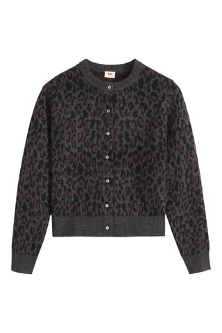 Gilet Tara Wooly Cardigan Dilara Leopard - Noir