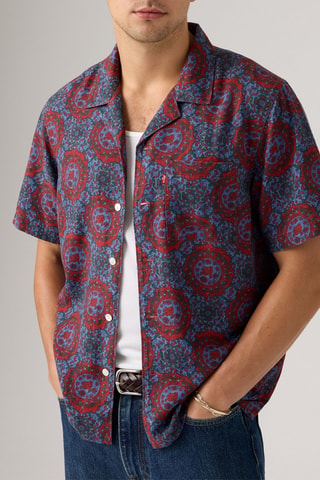 Chemise en lin Sunset Standard - Rouge et bleu