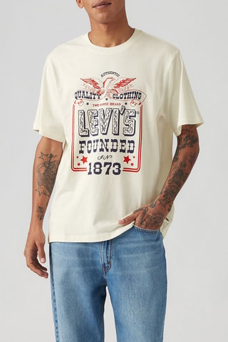 T-shirt Relaxed Fit Levi’s® Founded - Blanc, bleu et rouge