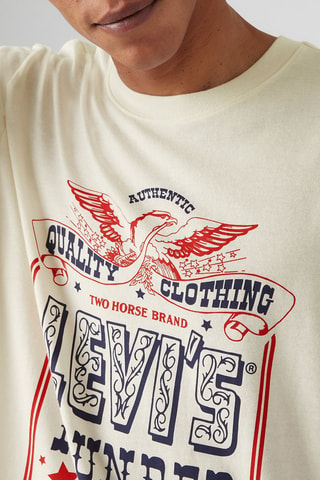 T-shirt Relaxed Fit Levi’s® Founded - Blanc, bleu et rouge
