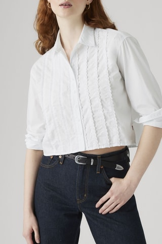 Chemise Cropped Harlie Tuxedo Sh Bright - Blanc