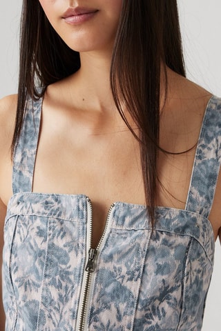 Bustier en jean Sculpted Ophelia - Blanc et bleu