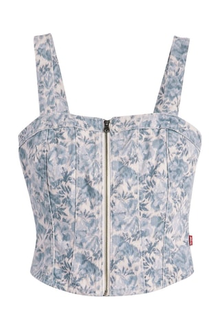 Bustier en jean Sculpted Ophelia - Blanc et bleu
