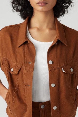 Veste en lin sans manches Shrunken 90's - Marron
