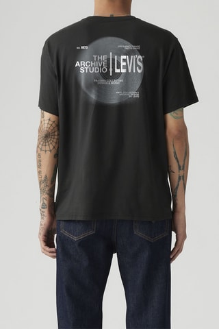 T-shirt Relaxed Fit Records - Noir