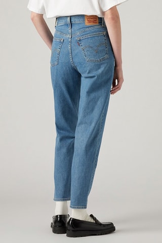 Jean mom taille haute - Bleu