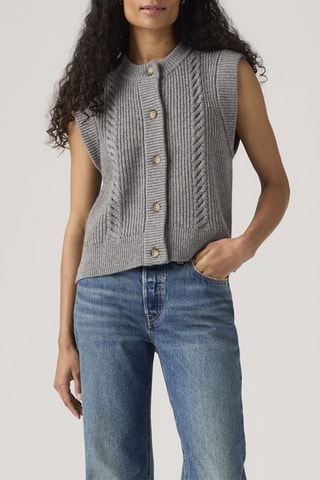 Gilet en laine sans manches Ines Cable - Gris