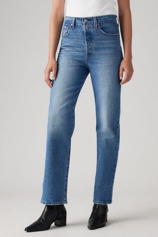 Jean Ribcage Straight Ankle - Bleu