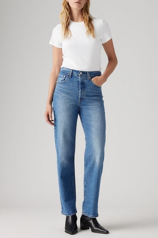 Jean Ribcage Straight Ankle - Bleu