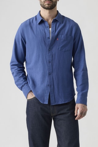 Chemise en lin Sunset - Bleu