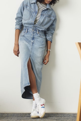 Robe droite en jean Western Denim  - Bleu clair