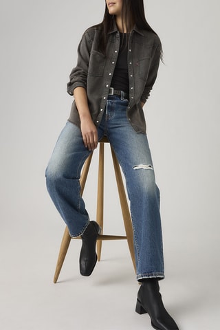 Chemisier en jean Teodora Western - Noir