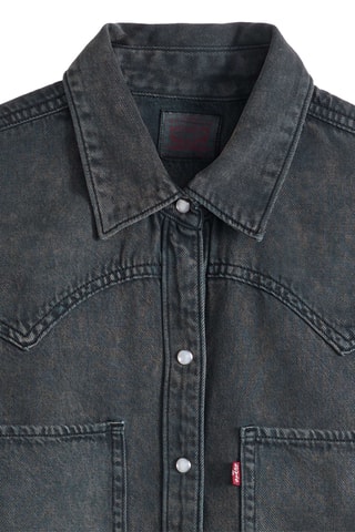 Chemisier en jean Teodora Western - Noir