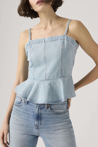 Top en jean Anderson Flounce - Bleu clair