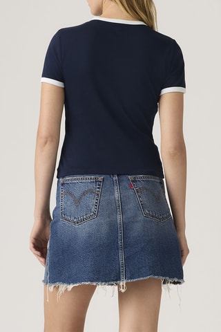 T-shirt Graphic Ringer Rickie - Blanc