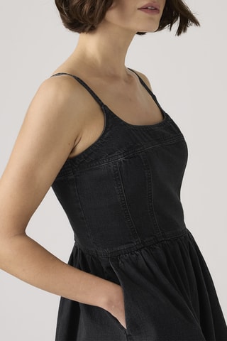 Robe patineuse en jean Jadine - Noir